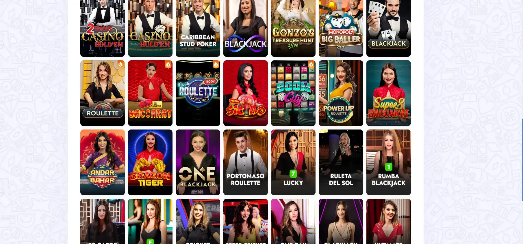 Игровой интерфейс казино Старда с живым дилером